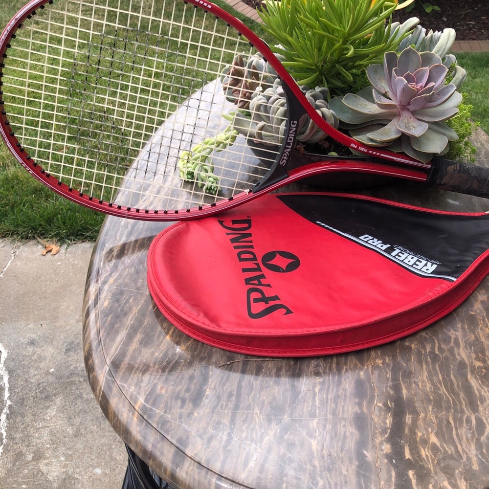 Spalding Rebel PRO Mid-Size Racket Red With Cover